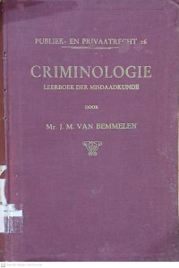 Image of Criminologie Leerboek der Misdaadkunde