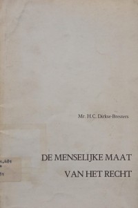 Image of De Menselijke Maat van Het Recht
