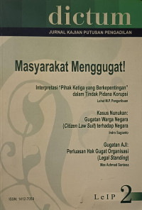 Image of Dictum (Jurnal Kajian Putusan Pengadilan): Masyarakat Menggugat!