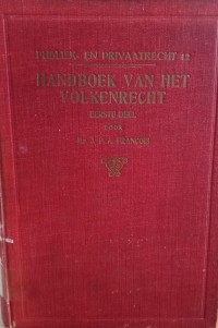 Image of Handboek van het Volkenrecht (Eerste Deel)
