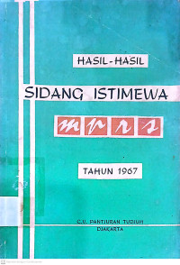 Image of Hasil-Hasil Sidang Istimewa MPRS Tahun 1967