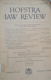 Image of Hofstra Law Review Volume 9, No.2 Winter 1981