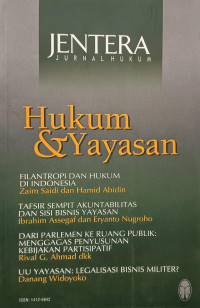 Image of Jentera (Jurnal Hukum): Hukum dan Yayasan