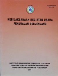 Kebijaksanaan Kegiatan Usaha Penjualan Berjenjang