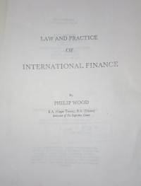 Image of Law and Practice of International Finance