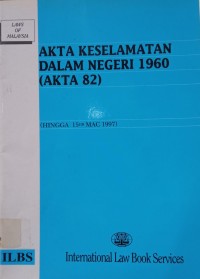 Image of Laws of Malaysia: Akta Keselamatan Dalam Negeri 1960 (Akta 82)