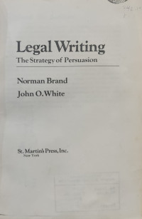 Image of Legal Writing: The Strategy of Persuasion