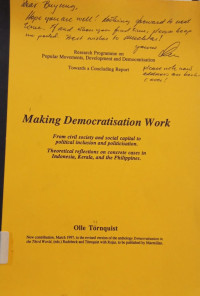 Image of Making Democratisation Work