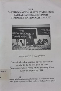 Image of Manifesto Timorese Nationalist Party