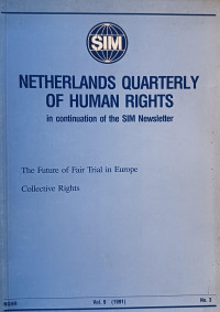 Image of Netherlands Quarterly of Human Rights Vol.9 No.3, 1991