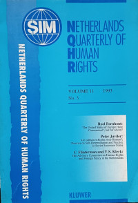 Image of Netherlands Quarterly of Human Rights Volume 11 No. 3