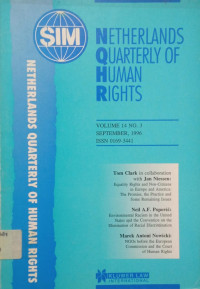 Image of Netherlands Quarterly of Human Rights Volume 14 No. 3