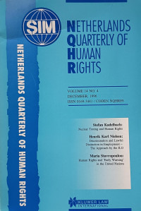 Image of Netherlands Quarterly of Human Rights Volume 14 No. 4