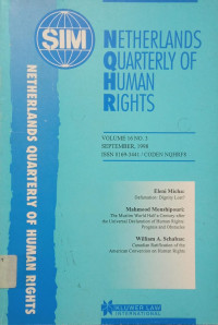 Image of Netherlands Quarterly of Human Rights Volume 16 No. 3