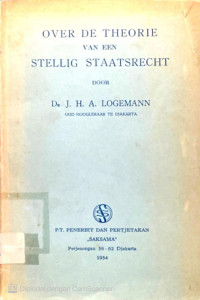 Image of Over De Theorie Van Een Stellig Staatsrecht Door