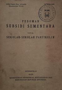 Image of Pedoman Subsidi Sementara untuk Sekolah-Sekolah Partikelir