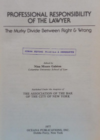 Image of Professional Responsbility of The Lawyer