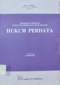 Image of Tafsiran Singkat Tentang Beberapa Bab Dalam Hukum Perdata