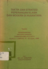Image of Taktik dan Strategi Peperangan Klasik dan Modern di Nusantara