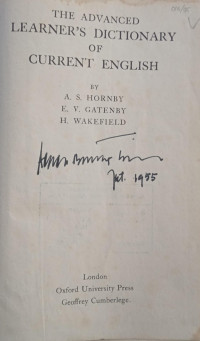 The Advanced Learner's Dictionary of Current English
