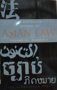 Image of The Australian Journal of Asian Law Volume 10 Number 2