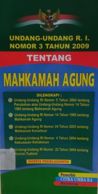 Image of Undang-Undang RI Nomor 3 Tahun 2009 Tentang Mahkamah Agung